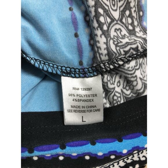 Iman Women LG Maxi Dress Halter Artsy Boho Geometric Pullover Elastic Back - Picture 11 of 12